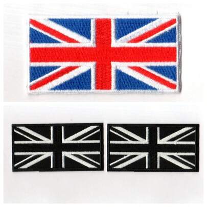 Parches bordados surtidos con la bandera británica, adecuados para equipos al aire libre, brazaletes de camuflaje, mochilas, sombreros y aplicaciones de tela