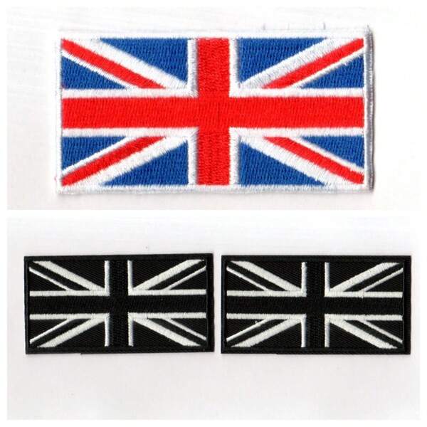 Parches bordados surtidos con la bandera británica, adecuados para equipos al aire libre, brazaletes de camuflaje, mochilas, sombreros y aplicaciones de tela