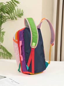 1PC Women's Contrast Color Design Backpack, Thick Texture With High-End Look, Extra Large Capacity With Multiple Storage Compartments For Organization, Perfect For Commuting, Business Trips And Travel - Multicolor - View 7