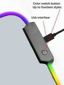 1pc Grey Forest Rgb Illuminated Gaming Mousepad For Computer Office And E-Sports