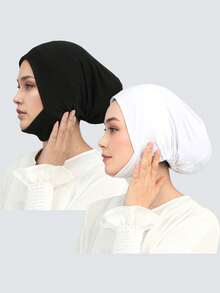 1 件/2 件女式氨纶颈部保暖头带，高弹性围巾帽，时尚纯色无檐小便帽，适合日常佩戴 - 彩色 - 查看 33