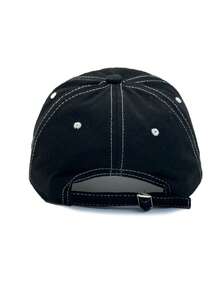 1 pieza Gorra de béisbol unisex con bordado de letra grande y desgastada, ala ancha, versátil, adecuada para primavera, otoño e invierno - A - Ver 7