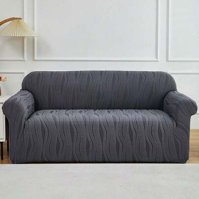 1PC Jacquard Sofa Cover, Living Room Short Plush Sofa Cover, Elastic Sofa Cover Thicken Anti-Slip Sofa Slipcovers For Living Room Bedroom Outdoor Sofa Protection Pet Stain Prevention 4-Season Sofa Seat Cushion Cover For L-Shaped Single Seat Recliner And 1/2/3/4 Seater Sofas Detachable And Machine Washable Sofa Cover