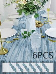 10条鼠尾草绿纱布桌旗，适合森林主题婴儿派对、新娘婚礼装饰、乡村风纱布桌旗，可用作派对、初领圣体、订婚和其他场合的中心装饰。 - 彩色 - 查看 24