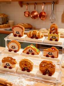 9-In-1 Baking Bread Series Building Blocks + Bread Dual Healing! 9 Baking-Themed Building Blocks, Assemble Happiness On The Tip Of The Tongue/Beginner-Friendly Set: 9 Bread Building Blocks Easy To Assemble, Even Beginners Can Be "Assembling Chefs"/ABS Material/Gift, Children Can Assemble/Micro-Particle Desktop Decor - Multicolor - View 2