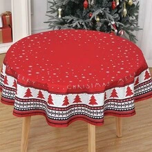 Tablecloths - Red Background, Tree Edge 150cm - View 9
