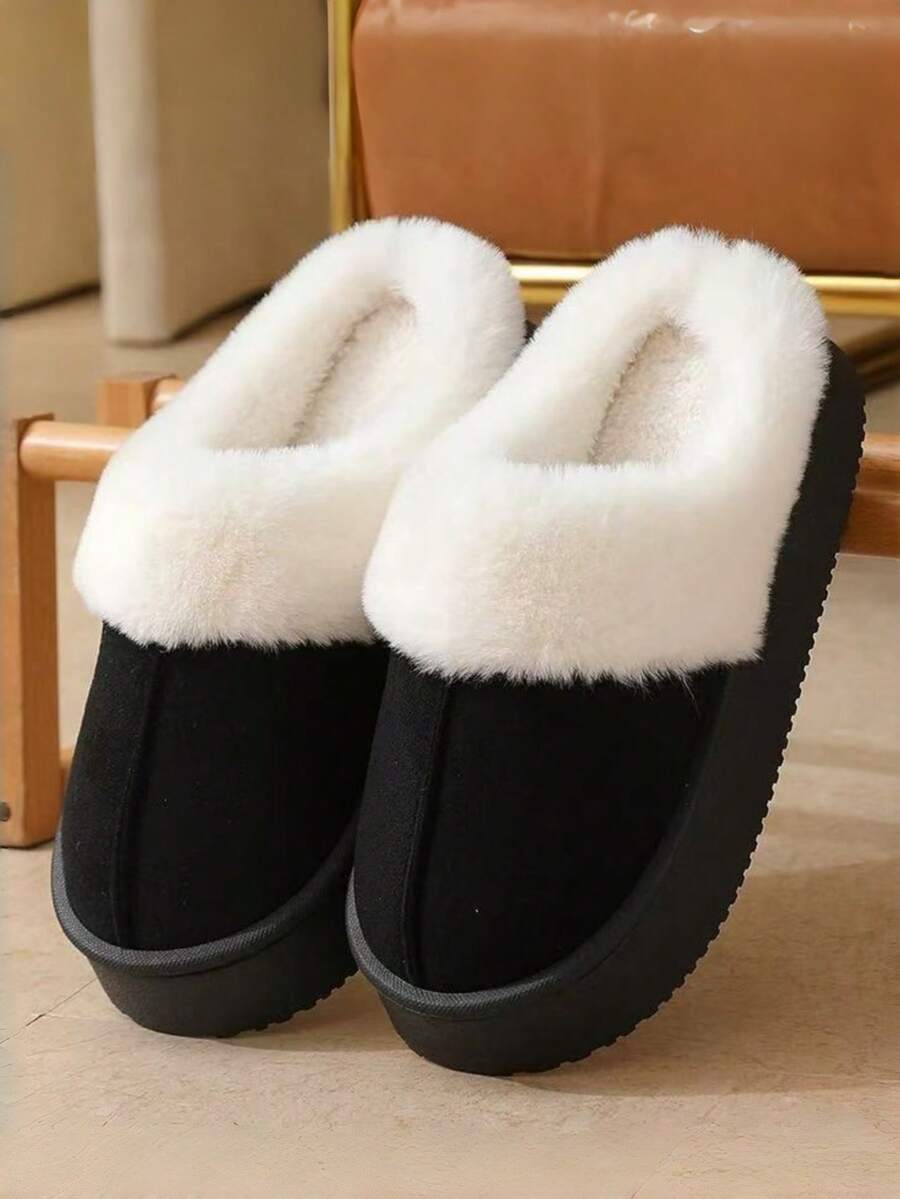 New Fashionable Autumn/Winter Couple Slippers, Plush Lining Warm Indoor Thick Sole Non-Slip Flat Women House Slippers, Casual Versatile Soft Comfortable Indoor Slippers, Room Shoes, Men House Slippers, Winter Women Slippers, Men Slippers, Women Slippers