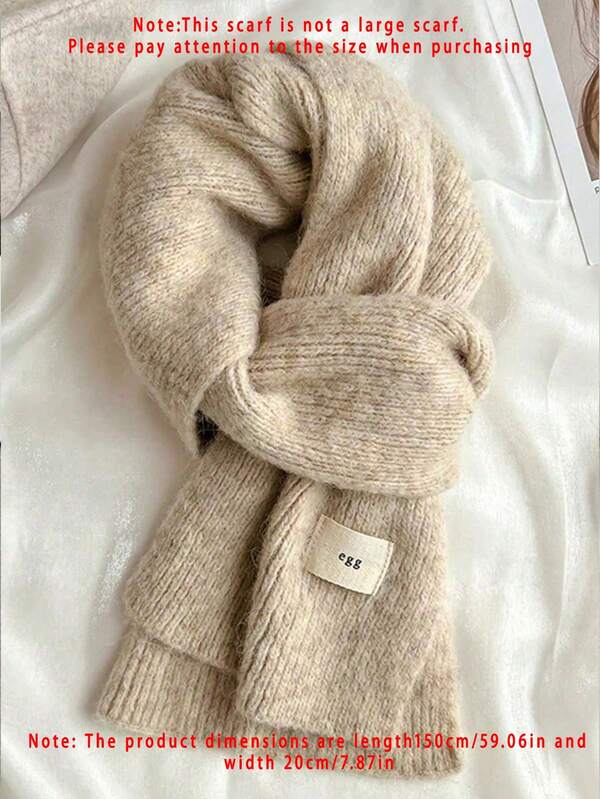 1 cachecol de malha feminino, cachecol de cashmere grosso, macio e quente, moderno para estudantes, comprimento 150 cm/59,06 pol., largura 20 cm/7,87 pol., tamanho pequeno