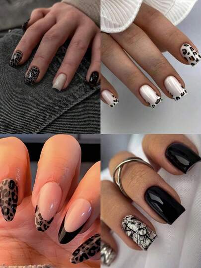 96pcs Short Wearable Nails, Fashionable And Simple False Nails, Paired With Jelly Glue And Nail Files, Are Suitable For Women's Daily Gatherings And Festivals