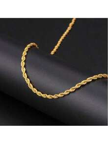 Minimalist Middle Eastern Stylish Gold Twisted Thick Necklace, 18K Gold Plated Neck Jewelry Accessory, Gift For Women And Men