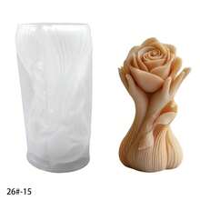 Molde de silicone para vela cilíndrica com estampa de casal abraçando a noiva e rosas para o Dia dos Namorados (1 unidade). - Branco - Ver 3
