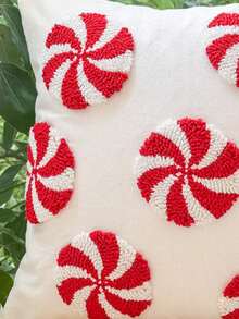 Christmas Candy Cane Pillow Cover, Without Filler, Christmas Home Decor Cushion Cover, Suitable For Home, Bedroom, Sofa, Living Room Decor, Applicable For Christmas, Thanksgiving, New Year Christmas Decorations Christmas Decorations Home