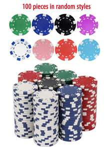200pcs - ABS Monte Carlo Poker Chips, Casino-Grade Poker Chips With Striped Pattern, Suitable For Texas Hold'em, Blackjack, Poker Night Games - Ideal For Casino Card Games, Poker Games, Family Game Nights Or Gatherings, Parties, Etc. - 彩色 - 查看 9