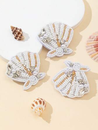 1pc Handmade Rice Bead Embroidered Cute Accessory, DIY For Necklace Pendant, Keychain, Bag Charm