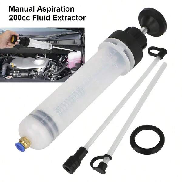 7oz/0.21qt (200CC) Manual Oil Extractor Pump With Flexible Hose, Portable Oil Change Tool For Cars, Trucks, SUVs - Precise Oil Draining And Refilling