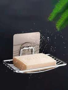 Punch-Free Stainless Steel Soap Box Wall-Mounted Bathroom Soap Box Bathroom Basket Soap Rack - Multicolor - View 4