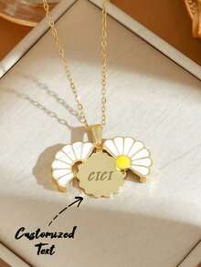 Dây chuyền tên Daisy khắc theo yêu cầu (dành cho nữ), Dây chuyền tên cô dâu khắc theo yêu cầu, Món quà tuyệt vời nhất dành cho bạn gái, Thích hợp cho đám cưới, sinh nhật và kỷ niệm - Dây chuyền tên bền chắc, khắc tên cá nhân (bao gồm cả chữ cái), được thiết kế riêng và độc đáo, Lựa chọn quà tặng hoàn hảo, Lựa chọn quyến rũ cho năm mới. - Nhiều màu - Xem 3