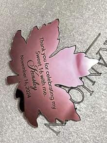 Customize Valentines Day Gift For Couples,Personalized Laser Cut Maple Leaf Place Cards - Custom Acrylic Name Tags – Autumn Table Decor,Personalized Weddings And Romantic Occasions Gifts - Multicolor - View 4