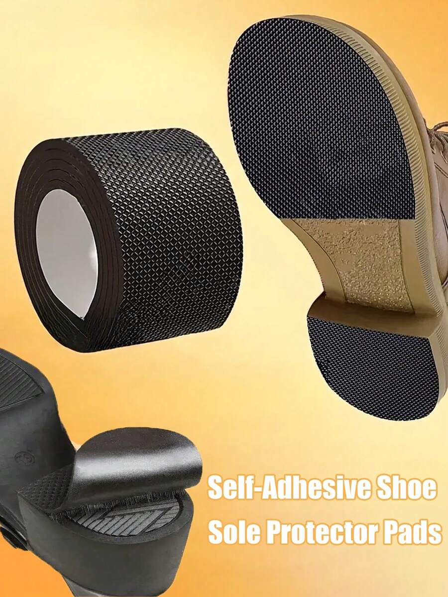Self-Adhesive Shoe Sole Protector Pads, Noise-Reducing And Wear-Resistant Shoe Sole Repair Stickers, Made Of Adhesive And Non-Woven Fabric, Elegant Design With Sole Protection, Suitable For High Heels, Sneakers, Sandals, Men's Training Shoes, And Running Shoes - Multicolor - View 1