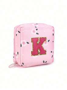 Bolsa de Armazenamento de Absorventes Higiênicos, Bolsa de Armazenamento de Tampões Femininos, Bolsa de Armazenamento de Absorventes Higiênicos com Padrão de Letras, Bolsa Portátil para Maquiagem e Batom, Bolsa Menstrual à Prova d'Água de Grande Capacidade, Bolsa de Armazenamento Portátil para Viagem - Multicolorido - Visão 27