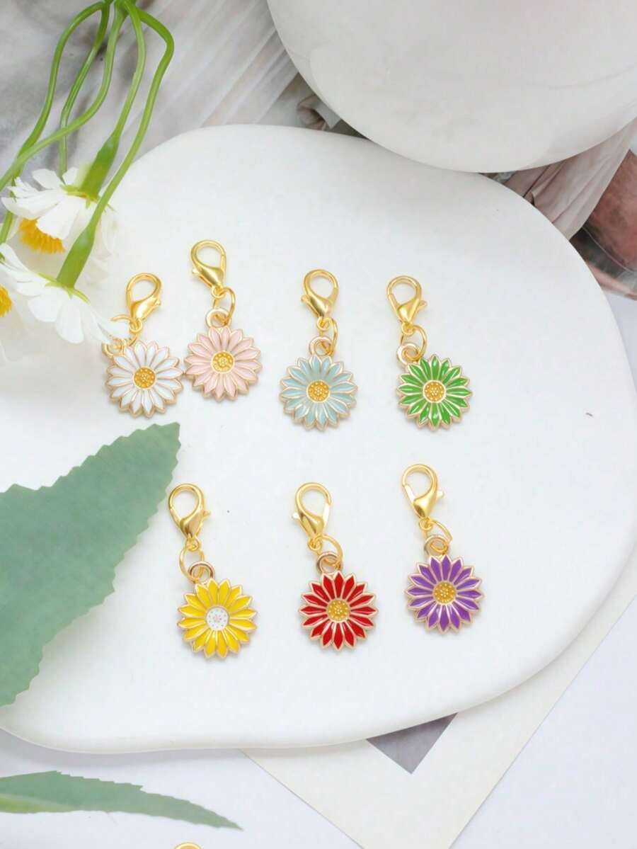 Brelocuri cu flori 5/10/20 buc, potrivite pentru cadouri, portofele, rucsacuri, rucsacuri și genți de mână, diverse culori, catarame pentru drumeții, cadouri de Ziua Recunoștinței