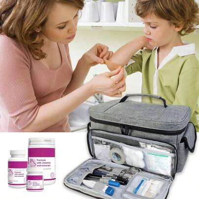 Bag, First Aid Kit, Medicine Storage Box, Travel First Aid Kits Bag, Emergency Kits Organizer, Portable Lockable ...