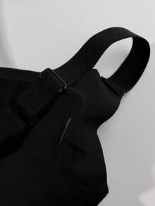 Plus-Size Women's Underwear, Solid Color, Wire-Free, Full Coverage, Wide Shoulder Bra, Elegant, Youthful, Comfortable, Breathable, Suitable For Sports, Yoga, And Home Use,Black - 黑色 - 查看 7