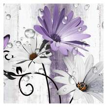 Rustic Farmhouse Shower Curtain, Farm Purple Daisy Floral Flowers And Butterfly On Country Wooden Shower Curtain For Bathroom, Violet Grey Bathroom Shower Curtains With 8PCS Hooks, 47X64IN - 多色578 - 查看 3