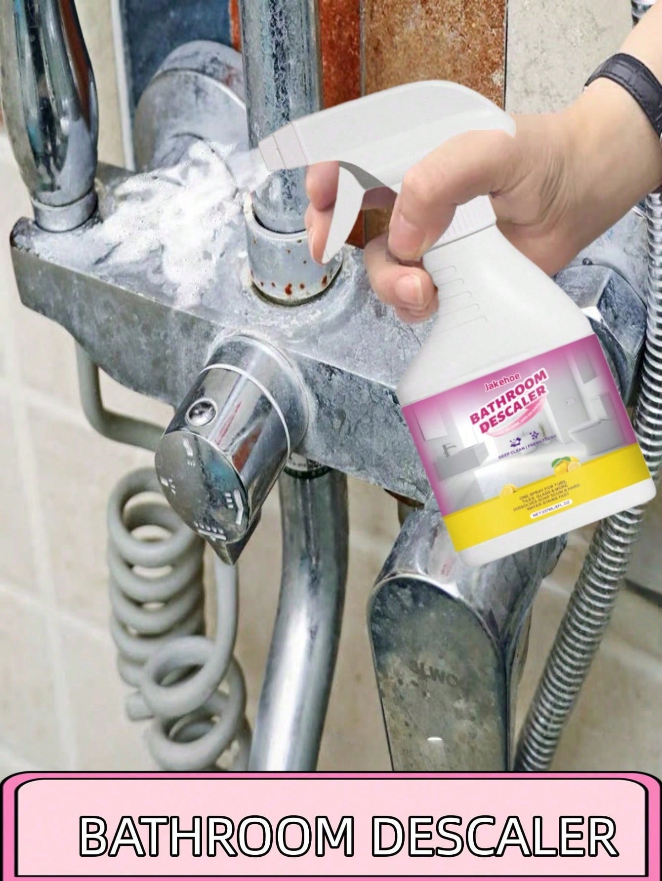 رذاذ إزالة الترسبات والتنظيف للحمام – يزيل بقع الم...