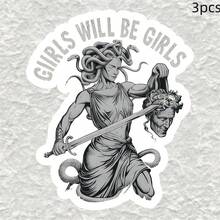 Girls Are Girls Medusa 防水貼紙－乙烯基貼紙，附粗體文字，適用於汽車桿、手機、筆記型電腦、冰箱、工具箱和水壺，筆電裝飾藝術學用品 - 彩色 - 查看 11