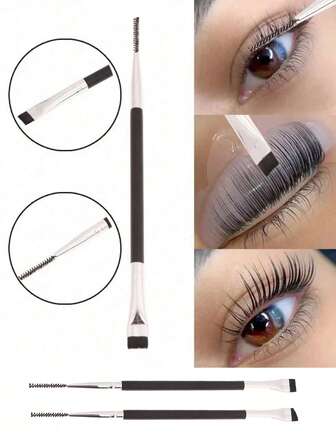 Lyftborste med dubbla huvuden för ögonfransböjare, bärbar laminerad ögonfransseparation, verktyg för lyftning och förlängning av ögonfransar, detaljborste, ögonbrynsborste med blad, keratinögonfransböjningsborste, dubbla ögonfransböjningsborste, permanentborste, limborste för böjning av ögonfransar, verktyg för böjning av ögonfransar