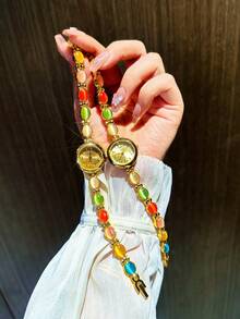 1pc New Gold-Plated Cat Eye Fashion Ladies Watch, Multiple Colors Available - Cute, Romantic, Retro, Elegant, Minimalist, Boho Style, Women's Quartz Watch, Suitable For Daily Wear Or As Birthday/Holiday Gift - Gold - View 5