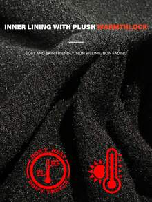 1 件黑色厚保暖内衬高领长袖修身打底衫，秋冬款