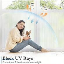 Reeded Glass Window Privacy Film Frosted Glass Window Film Static Cling UV Blocking Stickers Decorative Removable Cover For Bathroom Door Office Non Adhesive 17.5" X 78.7" - 17.5 吋 x 78.7 吋 + 附簧片 - 查看 5