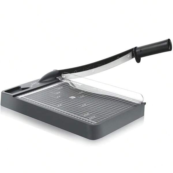 Heavy-Duty Paper Cutter - 12-Inch A4 Manual Paper Cutter | 12-Sheet Cutting Capacity + Safety Guard, Non-Slip Base For Precise Cutting Of Cardstock/Photos/Craft Paper (For Office, Classroom, And Studio Use - No Electricity Required)