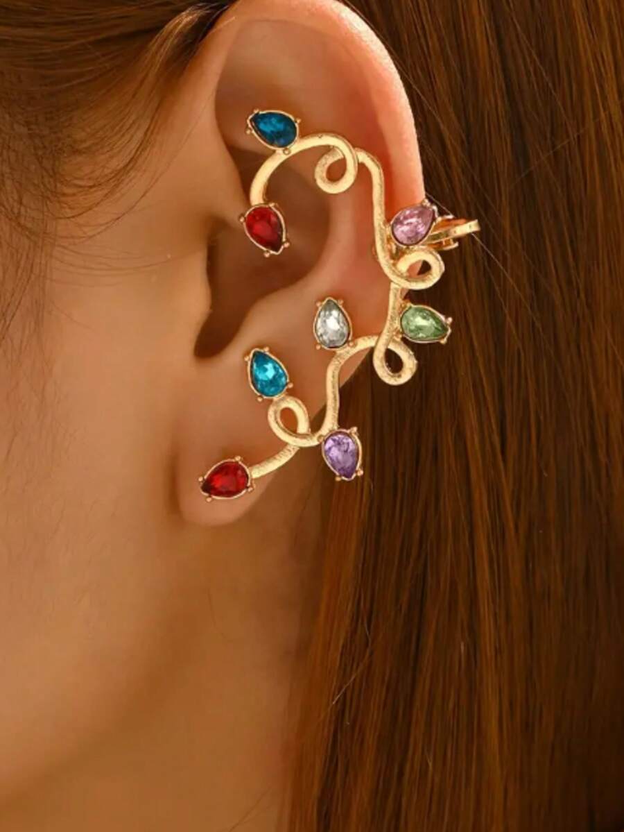 Women's Christmas Creative Clip-On Earrings, Christmas Lights Decor - Multicolor - View 1