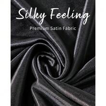 Satin Shawl Wraps For Women Evening Dresses Wedding Bridal Party Silky Scarf Formal Cover Up Bridesmaid Gifts,27467823 - 黑色 - 查看 5