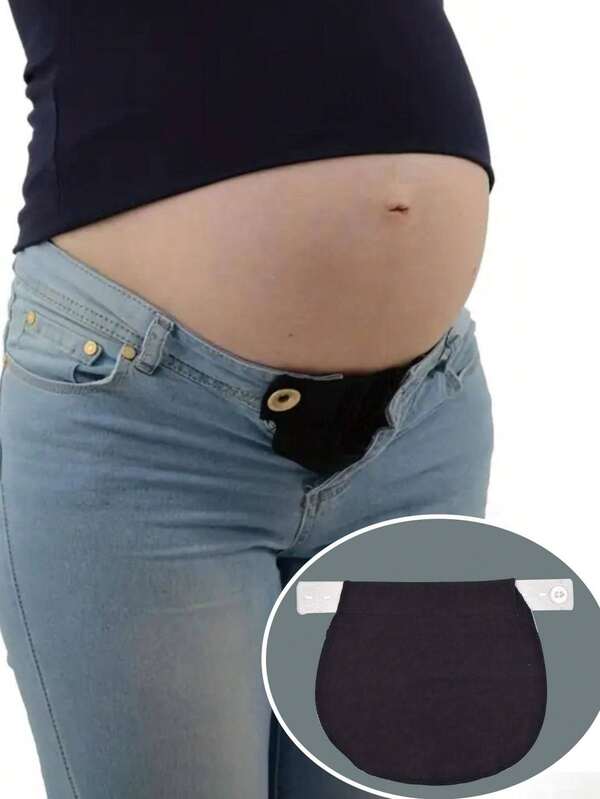 1pc Maternity Waist Extender Band, Elastic Waistband Extender For Expanding Pregnant Belly, Adjustable Unisex Pants Extender Buckle