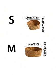 1个/2个/3个装编织收纳篮，厨房姜蒜收纳篮，圆形玄关餐具收纳篮，桌面收纳篮，小型杂物篮，零食收纳篮，家用野餐篮 - 彩色 - 查看 11