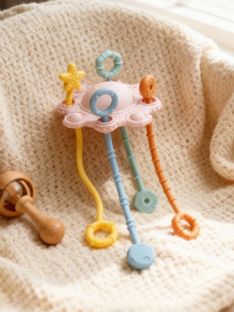 ETETOO 1pc Montessori Chewing Toy, Early Educational Toy, Pull Toy - Gift For Girls & Boys, Toddler Travel Toy