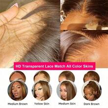 30 Inch Straight Lace Front Wigs Blended Hair 13x4 HD Lace Frontal Wigs Pre Plucked Frontal Wigs For Women 200% Density Straight Lace Front Wig With Baby Hair - S4 - View 5