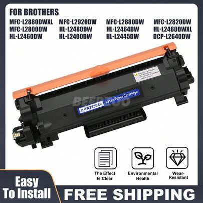 TN2530 Black Toner Powder TN2530XL - For HL-L2400DW; HL-L2445DW; HL-L2460DW; HL-L2464DW; MFC-L2880DWXL; MFC-L2920DW; DCP-L2640DW; HL-L2480DW; HL-L2460DWXL; MFC-L2800DW; MFC-L2880DW