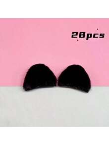 28PCS Mixed Color Mini Cat Ears Patches Set - Double-Sided Craft Embellishments For Sewing, DIY Hair Accessories, Phone Cases & Doll Making Supplies - Multicolor - View 15