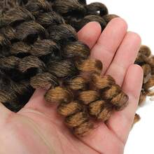 8/10/12英寸牙买加弹力卷曲钩针辫子假发，卷曲弹力钩针辫子接发，扭辫钩针假发 - 彩色 - 查看 2