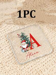 1/3/5PCS Customized Personalised Initial Coaster, Customised Acrylic Name Coaster, Customized Christmas Coaster Santa Claus Letter Coaster,Birthday Gift, Drinks Coaster, Personalised Coasters, Daddy Gifts, Home Gifts,Valentine's Day Gift, Wedding Gifts, Wedding Accessories, Christmas Gift, Christmas Decor, Thanksgiving Gift, New Year Gift, Party Decor