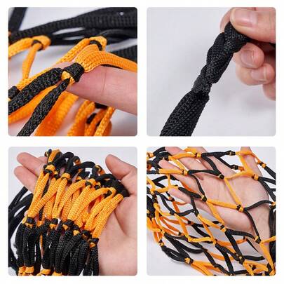 1pc Portable Hanging Sports Ball Storage Bag | Basketball Net Bag, Volleyball Football Mesh Holder | Single Ball Carry Organizer For Gym, Travel, Training Multifunctional Nylon Accessory (Multiple Colors, Boho Style)