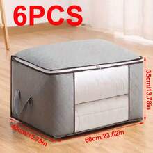 Clothes Storage Bags -Ziped Organizer Underbed Wardrobe Cube Closet Boxes - Grey - View 2