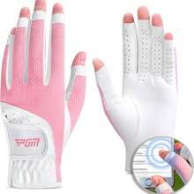 1 Pair Women's Golf Gloves, Open-Finger Design, Breathable Mesh Fabric, Improved Grip System
