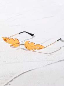 Gafas de moda de lentes en forma de fuego - Naranja - Ver 7