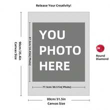 Customized Diamond Painting Set, DIY Personalized Pictures, 5D Diamond Art, Adult Customized Gift, Home Wall Decoration (Round Diamonds, 11.7x11.7 Inches/30x30 Cm), Diamond Painting Art Set - Multicolor - View 159